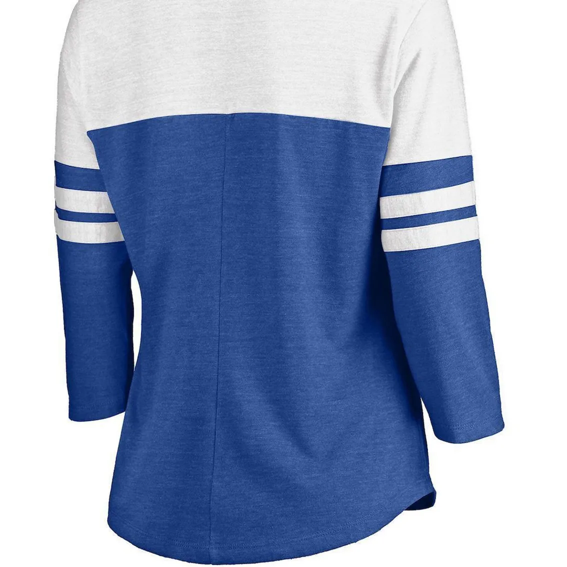 Fanatics Branded Women's Heathered Royal/White Texas Rangers Official Wordmark 3/4 Sleeve V-Neck T-Shirt 4 Fanatics Branded Women's Heathered Royal/White Texas Rangers Official Wordmark 3/4 Sleeve V-Neck T-Shirt - Image 4