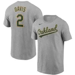 Nike Men's Khris Davis Heathered Gray Oakland Athletics Name & Number Team T-Shirt
