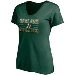 Fanatics Branded Women's Green Oakland Athletics Compulsion To Win V-Neck T-Shirt -Minnesota Twins Shop DSCO1136749410 2041 ALT2