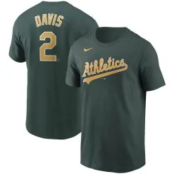 Nike Men's Khris Davis Green Oakland Athletics Name & Number Team T-Shirt