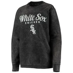 G-III 4Her By Carl Banks Women's Black Chicago White Sox Comfy Cord Pullover Sweatshirt -Minnesota Twins Shop DSCO1136750299 1007 ALT2