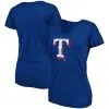 Fanatics Branded Women's Heathered Royal Texas Rangers Core Weathered Tri-Blend V-Neck T-Shirt