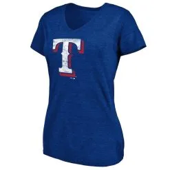 Fanatics Branded Women's Heathered Royal Texas Rangers Core Weathered Tri-Blend V-Neck T-Shirt -Minnesota Twins Shop DSCO1136750384 1350 ALT2