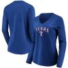 Fanatics Branded Women's Royal Texas Rangers Core Team Lockup Long Sleeve V-Neck T-Shirt