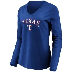 Fanatics Branded Women's Royal Texas Rangers Core Team Lockup Long Sleeve V-Neck T-Shirt -Minnesota Twins Shop DSCO1136750797 1350 ALT2