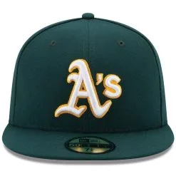 New Era Men's Green Oakland Athletics Road Authentic Collection On Field 59FIFTY Performance Fitted Hat -Minnesota Twins Shop DSCO1136758213 2041 ALT2