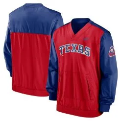 Nike Men's Red/Royal Texas Rangers Cooperstown Collection V-Neck Pullover