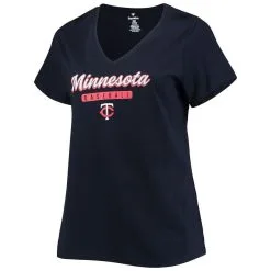 Profile Women's Navy Minnesota Twins Plus Size V-Neck T-Shirt -Minnesota Twins Shop DSCO1136758273 1320 ALT2