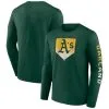 Fanatics Branded Men's Green Oakland Athletics Iconic Clear Sign Long Sleeve T-Shirt