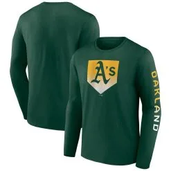 Fanatics Branded Men's Green Oakland Athletics Iconic Clear Sign Long Sleeve T-Shirt