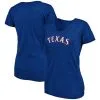 Fanatics Branded Women's Heathered Royal Texas Rangers Wordmark Tri-Blend V-Neck T-Shirt