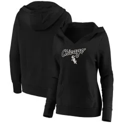 Fanatics Branded Women's Black Chicago White Sox Core Team Lockup V-Neck Pullover Hoodie