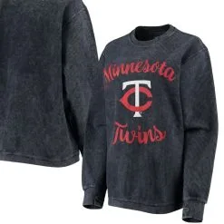 G-III 4Her By Carl Banks Women's Navy Minnesota Twins Script Comfy Cord Pullover Sweatshirt