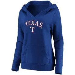 Fanatics Branded Women's Royal Texas Rangers Core Team Lockup V-Neck Pullover Hoodie -Minnesota Twins Shop DSCO1136763644 1350 ALT2