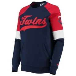 Starter Women's Navy/Red Minnesota Twins Playmaker Raglan Pullover Sweatshirt -Minnesota Twins Shop DSCO1136764259 REDBLU ALT2