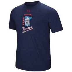 Under Armour Men's Heathered Navy Minnesota Twins Signature Tri-Blend Performance T-Shirt -Minnesota Twins Shop DSCO1136764558 SXT5 ALT2