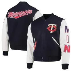 Pro Standard Men's Navy Minnesota Twins Varsity Logo Full-Zip Jacket