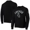 Pro Standard Men's Black Chicago White Sox Stacked Logo Pullover Sweatshirt