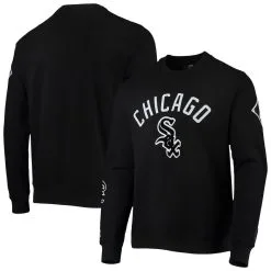 Pro Standard Men's Black Chicago White Sox Stacked Logo Pullover Sweatshirt