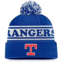 Fanatics Branded Men's Royal/White Texas Rangers Sport Resort Cuffed Knit Hat With Pom