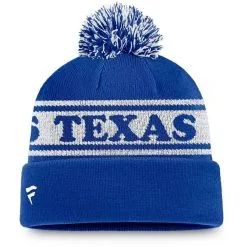 Fanatics Branded Men's Royal/White Texas Rangers Sport Resort Cuffed Knit Hat With Pom -Minnesota Twins Shop DSCO1136767014 1350 ALT2