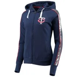 G-III 4Her By Carl Banks Women's Navy Minnesota Twins Game Changer Raglan Full-Zip Hoodie -Minnesota Twins Shop DSCO1136767051 1320 ALT2