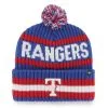 '47 Men's Royal Texas Rangers Bering Cuffed Knit Hat With Pom