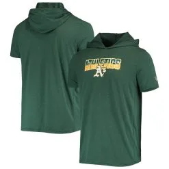 New Era Men's Heathered Green Oakland Athletics Hoodie T-Shirt