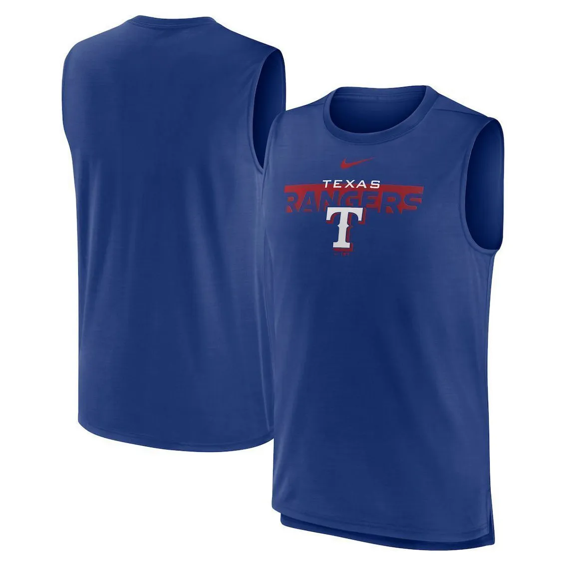 Nike Men's Royal Texas Rangers Knockout Stack Exceed Muscle Tank Top 2 Nike Men's Royal Texas Rangers Knockout Stack Exceed Muscle Tank Top - Image 2