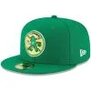 New Era Men's Green Oakland Athletics Cooperstown Collection Logo 59FIFTY Fitted Hat
