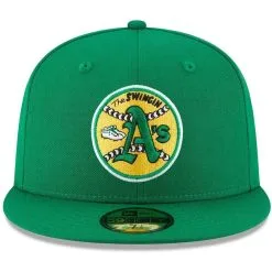 New Era Men's Green Oakland Athletics Cooperstown Collection Logo 59FIFTY Fitted Hat -Minnesota Twins Shop DSCO1136771518 2041 ALT2