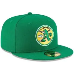 New Era Men's Green Oakland Athletics Cooperstown Collection Logo 59FIFTY Fitted Hat -Minnesota Twins Shop DSCO1136771518 2041 ALT3