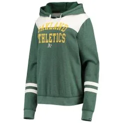 New Era Women's Heathered Green/White Oakland Athletics Colorblock Tri-Blend Pullover Hoodie -Minnesota Twins Shop DSCO1136771921 2041 ALT2