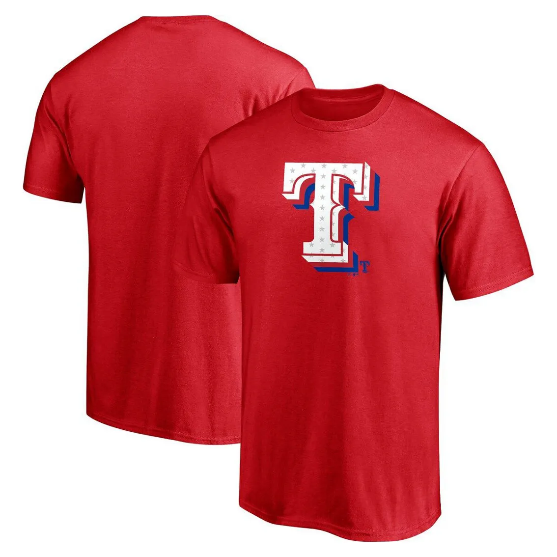Fanatics Branded Men's Red Texas Rangers Red White And Team Logo T-Shirt 1 Fanatics Branded Men's Red Texas Rangers Red White And Team Logo T-Shirt