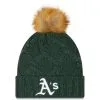 New Era Women's Green Oakland Athletics Luxe Cuffed Knit Hat With Pom