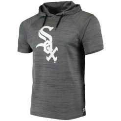 Stitches Men's Heathered Black Chicago White Sox Raglan Short Sleeve Pullover Hoodie -Minnesota Twins Shop DSCO1136773947 1007 ALT2
