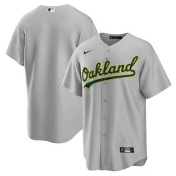 Nike Men's Gray Oakland Athletics Road Replica Team Jersey