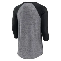 Fanatics Branded Men's Heathered Gray/Black Chicago White Sox Iconic Above Heat Speckled Raglan Henley 3/4 Sleeve T-Shirt -Minnesota Twins Shop DSCO1136775361 CKZW ALT3