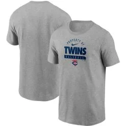 Nike Men's Gray Minnesota Twins Primetime Property Of Practice T-Shirt
