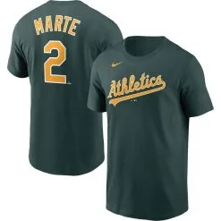Nike Men's Starling Marte Green Oakland Athletics Name & Number T-Shirt