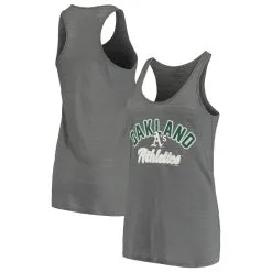 Soft As A Grape Women's Charcoal Oakland Athletics Multi-Count Tank Top