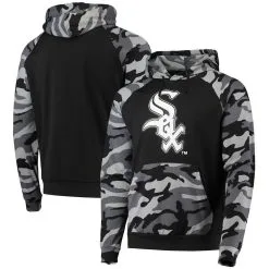 FOCO Men's Black Chicago White Sox Camo Raglan Pullover Hoodie