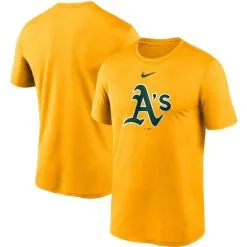 Nike Men's Gold Oakland Athletics Large Logo Legend Performance T-Shirt