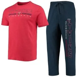 Concepts Sport Men's Navy/Red Minnesota Twins Meter T-Shirt And Pants Sleep Set