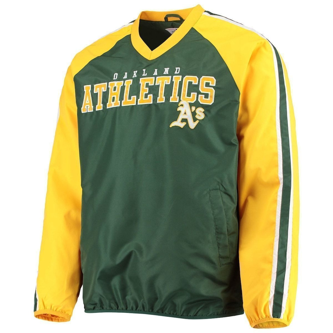 G-III Sports By Carl Banks Men's Green/Gold Oakland Athletics Kickoff Raglan V-Neck Pullover Jacket 3 G-III Sports By Carl Banks Men's Green/Gold Oakland Athletics Kickoff Raglan V-Neck Pullover Jacket - Image 3