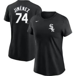 Nike Women's Eloy Jimenez Black Chicago White Sox Name & Number T-Shirt