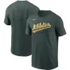 Nike Men's Green Oakland Athletics Team Wordmark T-Shirt