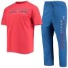 Concepts Sport Men's Royal/Red Texas Rangers Meter T-Shirt And Pants Sleep Set