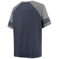 Profile Men's Heathered Navy/Heathered Gray Minnesota Twins Big & Tall Two-Stripe Raglan Tri-Blend T-Shirt -Minnesota Twins Shop DSCO1136780827 SXT5 ALT3