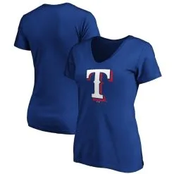 Fanatics Branded Women's Royal Texas Rangers Plus Size Core Official Logo V-Neck T-Shirt